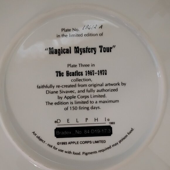 1993 The Beatles "Magical Mystery Tour" Collector's Plate - Picture 5 of 10
